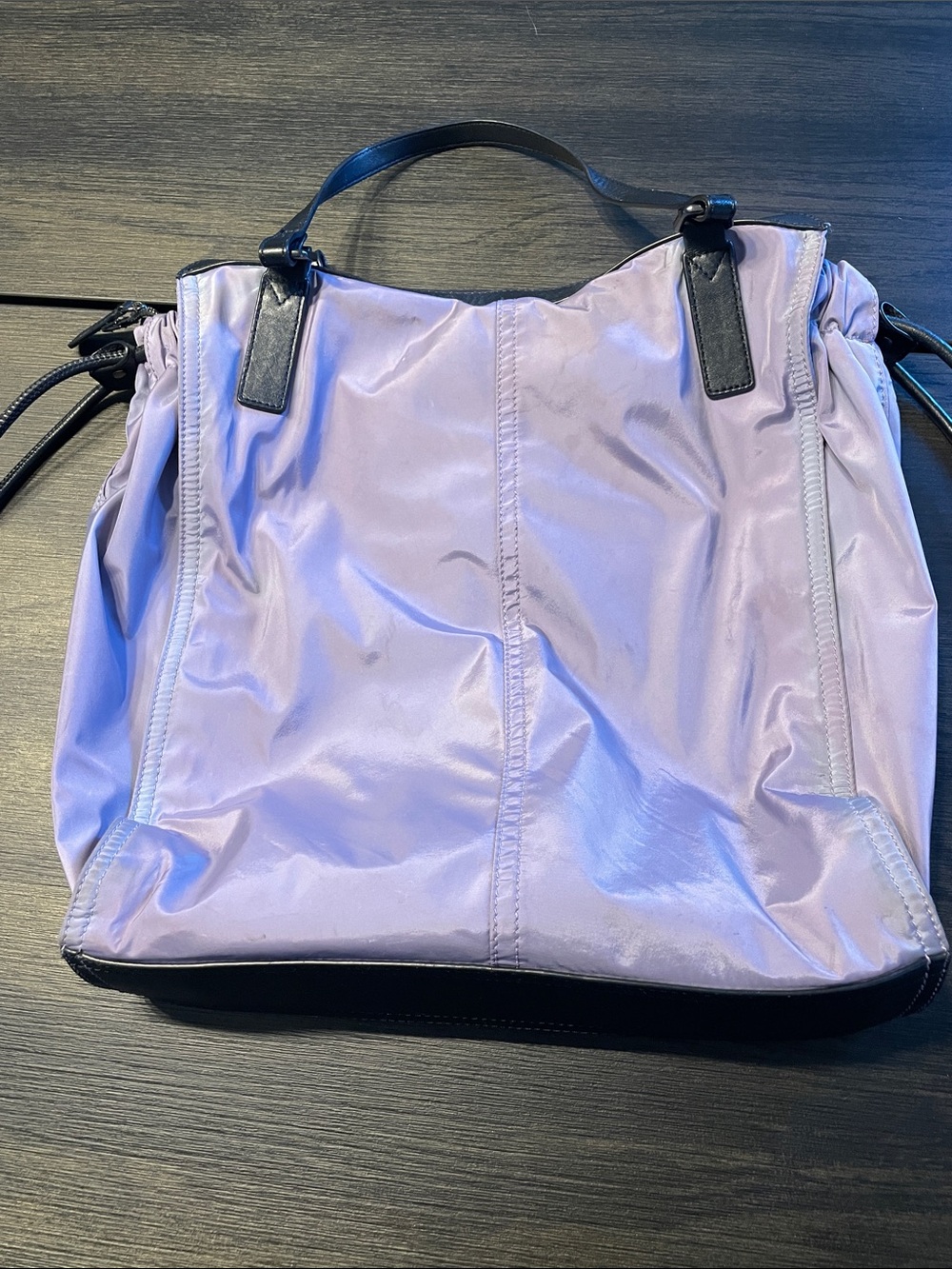 Burberry Lavender Nylon Tote with Black Leather Trim - Picture 7 of 9